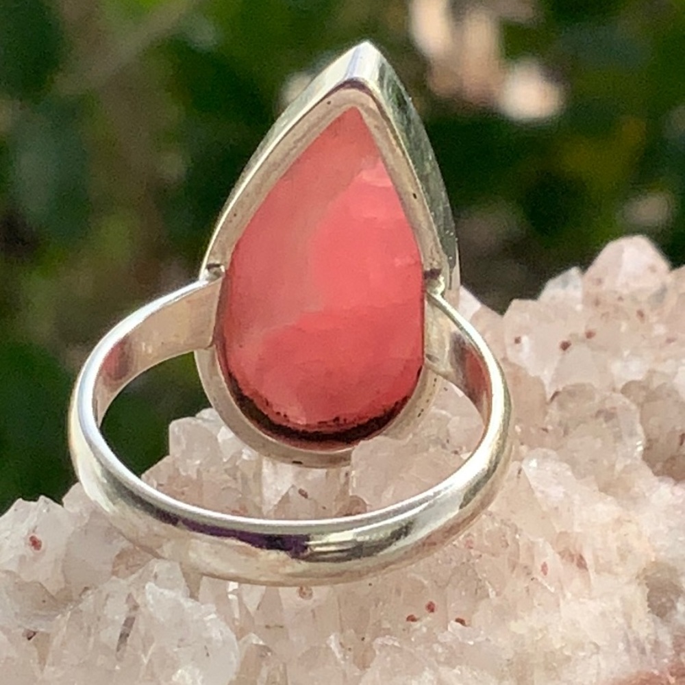 RHODOCROSITE 925 STERLING SILVER RING, SIZE 7 - Picture 7 of 9